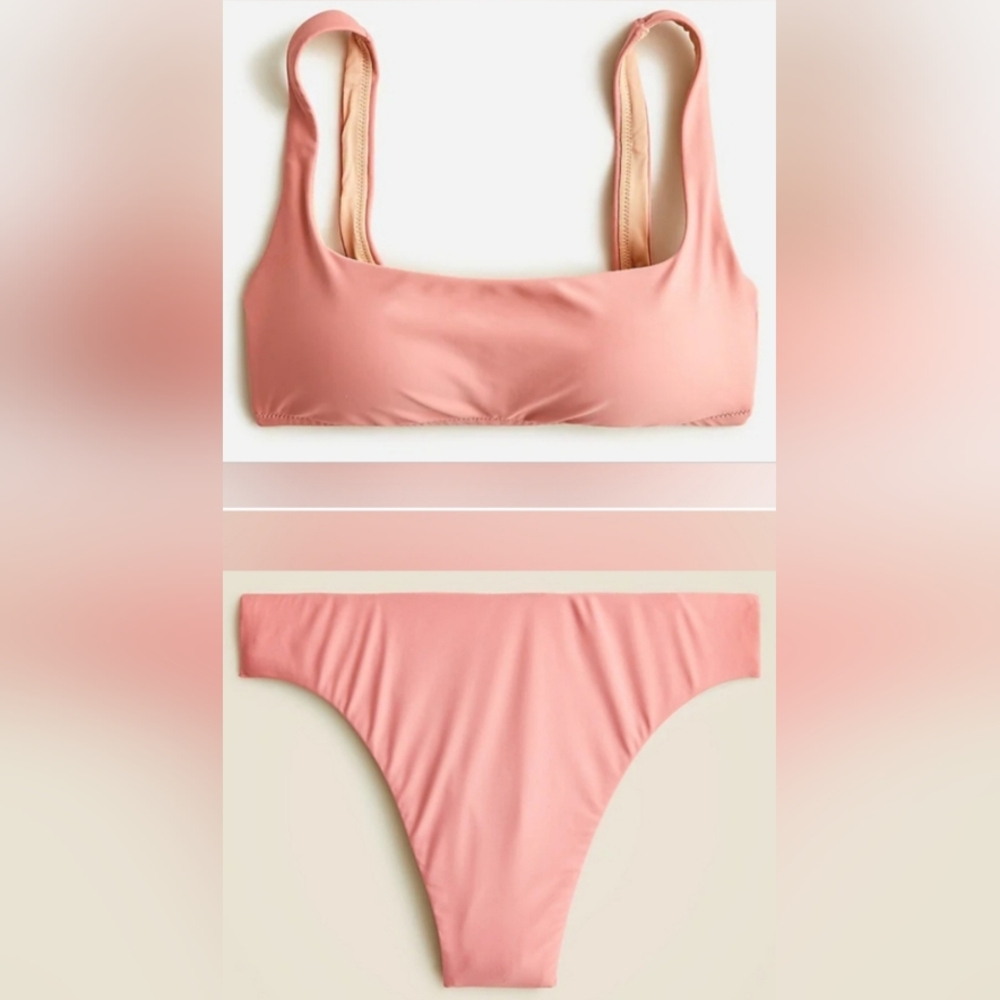 XXL/XXL J. Crew Swim Squareneck Bikini Top High Rise Cheeky Bikini Set